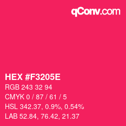 Color code: HEX #F3205E | qconv.com