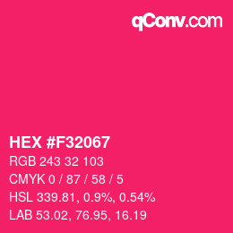 Color code: HEX #F32067 | qconv.com
