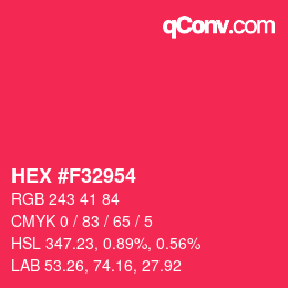 Color code: HEX #F32954 | qconv.com