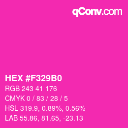 カラーコード: HEX #F329B0 | qconv.com