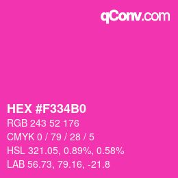 カラーコード: HEX #F334B0 | qconv.com
