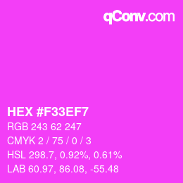 Color code: HEX #F33EF7 | qconv.com