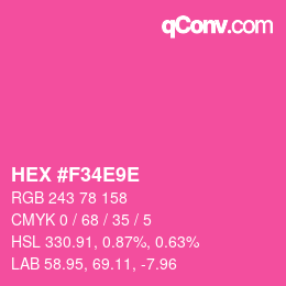 颜色代码: HEX #F34E9E | qconv.com
