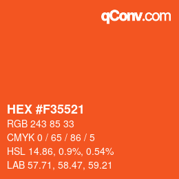 颜色代码: HEX #F35521 | qconv.com