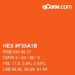 Color code: HEX #F35A1B | qconv.com