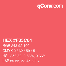 Color code: HEX #F35C64 | qconv.com