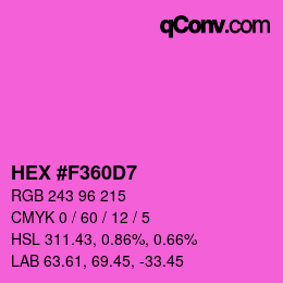 颜色代码: HEX #F360D7 | qconv.com