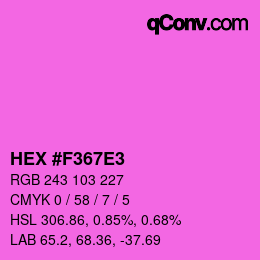 カラーコード: HEX #F367E3 | qconv.com