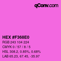 Color code: HEX #F368E0 | qconv.com