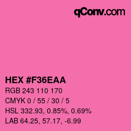 カラーコード: HEX #F36EAA | qconv.com
