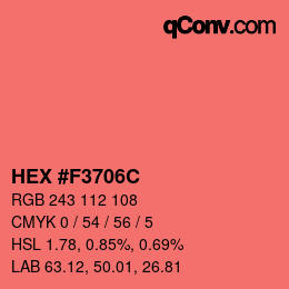 Farbcode: HEX #F3706C | qconv.com