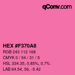カラーコード: HEX #F370A8 | qconv.com