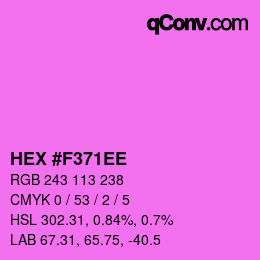 カラーコード: HEX #F371EE | qconv.com
