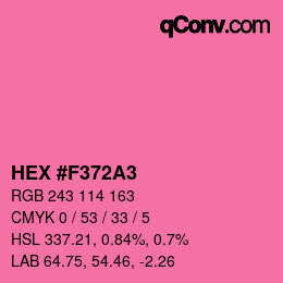 颜色代码: HEX #F372A3 | qconv.com