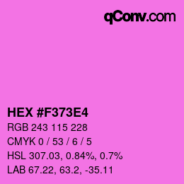 颜色代码: HEX #F373E4 | qconv.com