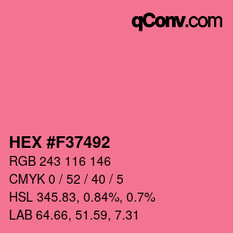 Código de color: HEX #F37492 | qconv.com