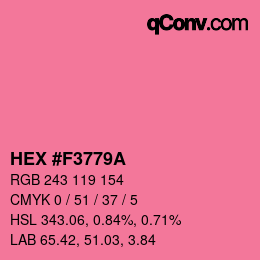 Farbcode: HEX #F3779A | qconv.com