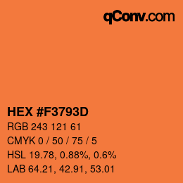 Color code: HEX #F3793D | qconv.com