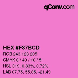 カラーコード: HEX #F37BCD | qconv.com