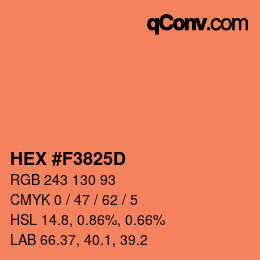 Color code: HEX #F3825D | qconv.com