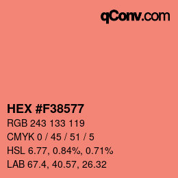 Farbcode: HEX #F38577 | qconv.com