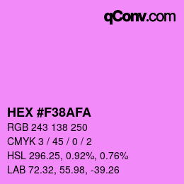 Color code: HEX #F38AFA | qconv.com