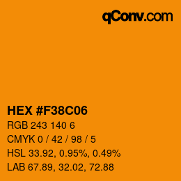 Color code: HEX #F38C06 | qconv.com