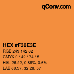 Color code: HEX #F38E3E | qconv.com