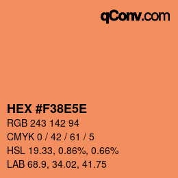 カラーコード: HEX #F38E5E | qconv.com