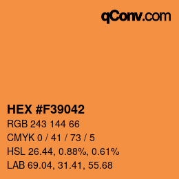 カラーコード: HEX #F39042 | qconv.com