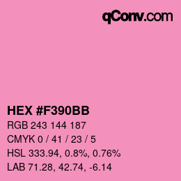 カラーコード: HEX #F390BB | qconv.com