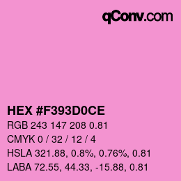 カラーコード: HEX #F393D0CE | qconv.com