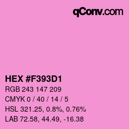 カラーコード: HEX #F393D1 | qconv.com
