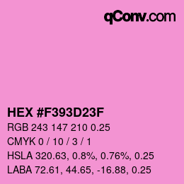 Farbcode: HEX #F393D23F | qconv.com