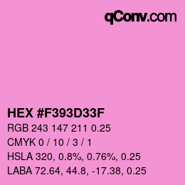 Farbcode: HEX #F393D33F | qconv.com