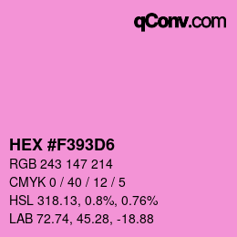 Código de color: HEX #F393D6 | qconv.com