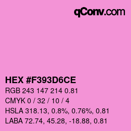 Color code: HEX #F393D6CE | qconv.com