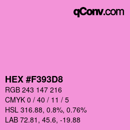 颜色代码: HEX #F393D8 | qconv.com