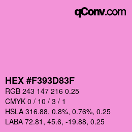 Código de color: HEX #F393D83F | qconv.com