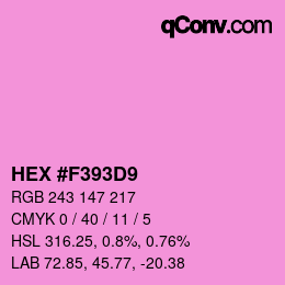 Código de color: HEX #F393D9 | qconv.com