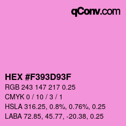 颜色代码: HEX #F393D93F | qconv.com
