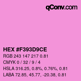 颜色代码: HEX #F393D9CE | qconv.com