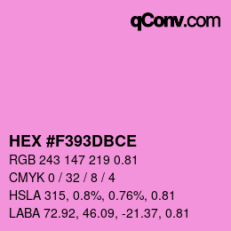 Código de color: HEX #F393DBCE | qconv.com