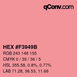 Color code: HEX #F3949B | qconv.com