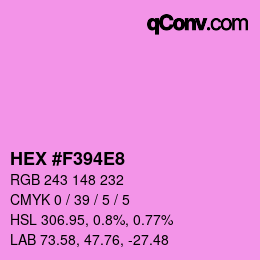 カラーコード: HEX #F394E8 | qconv.com
