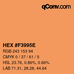 Color code: HEX #F3995E | qconv.com