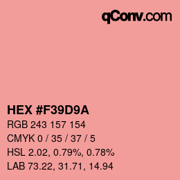 Color code: HEX #F39D9A | qconv.com