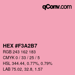 颜色代码: HEX #F3A2B7 | qconv.com