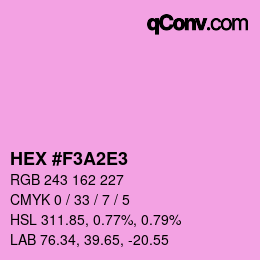 カラーコード: HEX #F3A2E3 | qconv.com