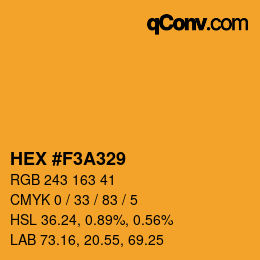 Farbcode: HEX #F3A329 | qconv.com